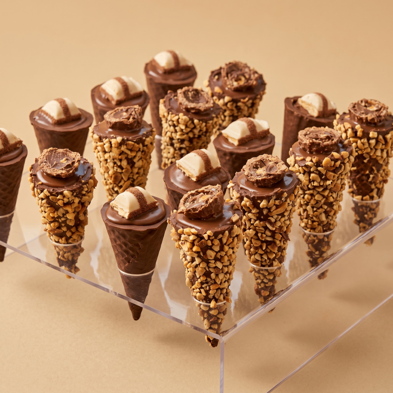 Doces especiais da Firma do Doce com acabamento em chocolate e amendoim.